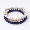 Mixed Gemstone Beaded Stretch Bracelet Sets BJEW-JB02625-1