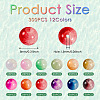 300Pcs 12 Colors Crackle Baking Painted Imitation Jade Glass Beads Set DGLA-TA0001-05-12