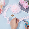 Polyester Double Layer Pleated Lace Ribbon OCOR-WH0097-43C-3