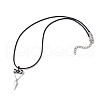 Cylinder Seed Beaded Evil Eye & Alloy Pyramid Cone Pendant Necklaces NJEW-MZ00105-01-4