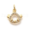Rack Plating Brass Micro Pave Cubic Zirconia Pendants KK-H508-28G-11-1