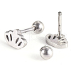 201 Stainless Steel Barbell Cartilage Earrings EJEW-R147-05-2