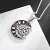 Crescent Moon Triskelion Knot 304 Stainless Steel Pearl Pink Cubic Zirconia Pendant Box Chain Necklaces for Women FS-WGED6A1-01-5