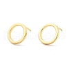 Brass Ring Stud Earrings for Women EJEW-G297-15G-1