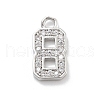 Brass Micro Pave Clear Cubic Zirconia Pendants ZIRC-I067-02I-1