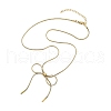 304 Stainless Steel Round Snake Chain Bowknot Pendant Necklaces for Women NJEW-Z050-01G-01-1