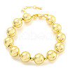 Rack Plating Round Brass Beaded Bracelets for Women BJEW-P322-13G-1
