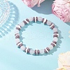3Pcs Round Natural White Jade & Amazonite & Dyed Malaysia Jade Beads Stretch Bracelets BJEW-JB11818-4