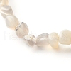Natural Grey Agate Chip Beads Bracelet for Girl Women BJEW-JB06748-08-5