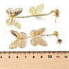304 Stainless Steel Butterfly Tassel Stud Earrings EJEW-D308-11G-3