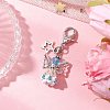 Angel Glass Beaded & Alloy Pendant Decorations HJEW-MZ00192-04-1