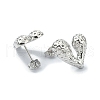 Rack Plating Brass Heart Stud Earrings for Valentine's Day EJEW-Q780-13P-2