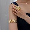 Flower Alloy Cuff Bangles & Rings Sets FS-WGF897A-01-2