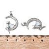 Brass Micro Pave Cubic Zirconia with Glass Pendants KK-Z103-07P-02-2