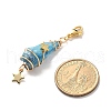 Wire Wrapped Nuggets Electroplated Natural Quartz Crystal Pendant Decorations HJEW-JM03127-02-4