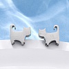 Tarnish Resistant 304 Stainless Steel Kitten Stud Earrings EJEW-F227-06P-4