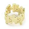 Puzzle Brass Micro Pave Cubic Zirconia Cuff Open Rings for Women RJEW-I103-005G-3