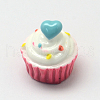 Heart with Cake Resin Cabochons CRES-R183-04B-3