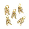 Real 18K Gold Plated Brass Micro Pave Clear Cubic Zirconia Charms KK-E068-VB452-R-4