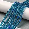 Transparent Electroplate Glass Beads Strands GLAA-F029-2mm-D01-4