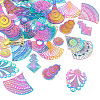 Fashewelry 48Pcs 12 Style 201 Stainless Steel Filigree Pendants STAS-FW0001-14-3
