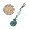 9Pcs Ocean Theme Alloy Charm & Glass Beads Pendant Decorations HJEW-JM03158-5