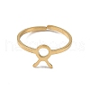 Real 18K Gold Plated 304 Stainless Steel Adjustable Finger Ring RJEW-L115-01G-05-2