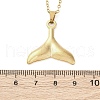 Whale Tail 304 Stainless Steel Pendant Necklaces NJEW-M096-18G-3