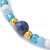 3Pcs 3 Color Natural Mixed Gemstone & Glass Seed Braided Bead Bracelets Set BJEW-JB09536-4