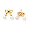 304 Stainless Steel Plastic Pearl Stud Earrings EJEW-M072-04G-4