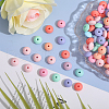 CHGCRAFT 180Pcs 6 Colors Rondelle Food Grade Eco-Friendly Silicone Abacus Beads SIL-CA0003-15-4
