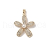 Brass Micro Pave Clear Cubic Zirconia Pendants KK-B138-02G-1