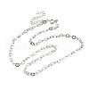 925 Sterling Silver Heart Link Chain Necklaces for Women NJEW-R025-01P-4