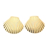 304 Stainless Steel Shell Shape Stud Earrings EJEW-P312-01G-4