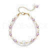 Glass Pearl Round Beaded Multi-strand Bracelets BJEW-JB11918-01-2