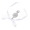 Alloy Oval Wedding Bouquet Pendant Decorations HJEW-JM02794-5