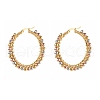 304 Stainless Steel Beaded Hoop Earrings EJEW-JE04544-01-1