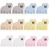 SUNNYCLUE 12Pcs 6 Colors Bear Food Grade Eco-Friendly Silicone Focal Beads SIL-SC0001-89-1