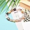 Natural Botswana Agate Beaded Stretch Bracelet BJEW-JB06988-04-2