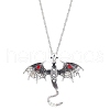 Alloy Enamel Dragon Pendant Necklaces NJEW-V005-01AS-02-1