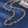 Brass Oval Link Chain Necklaces for Women Men NJEW-F337-05G-1