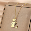 Flower Letter Stainless Steel Initial Pendant Necklaces for Women Men FS-WGF85E2-22-1
