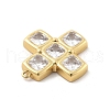 Brass Micro Pave Clear Cubic Zirconia Pendants KK-L228-44B-G-2
