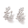 Brass Micro Pave Clear Cubic Zirconia Cuff Earrings for Women EJEW-I305-10P-1