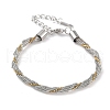Two Tone 304 Stainless Steel Box Chain Rolled Bracelets for Women Men BJEW-Q028-01GP-2