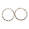 Ring with Leopard Print Alloy Hoop Earrings EJEW-Z112-02P-2
