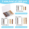 GOMAKERER 1960Pcs 12 Styles Glass Twisted Bugle Beads SEED-GO0001-07B-2