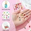 40Pcs 5 Colors Transparent Glass Charms PALLOY-FS00023-2