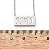 304 Stainless Steel 11:11 Number Rectangle Pendant Necklace with Cable Chains for Women NJEW-NH0001-04P-5