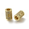 Brass Micro Pave Clear Cubic Zirconia European Beads ZIRC-I070-075G-1
